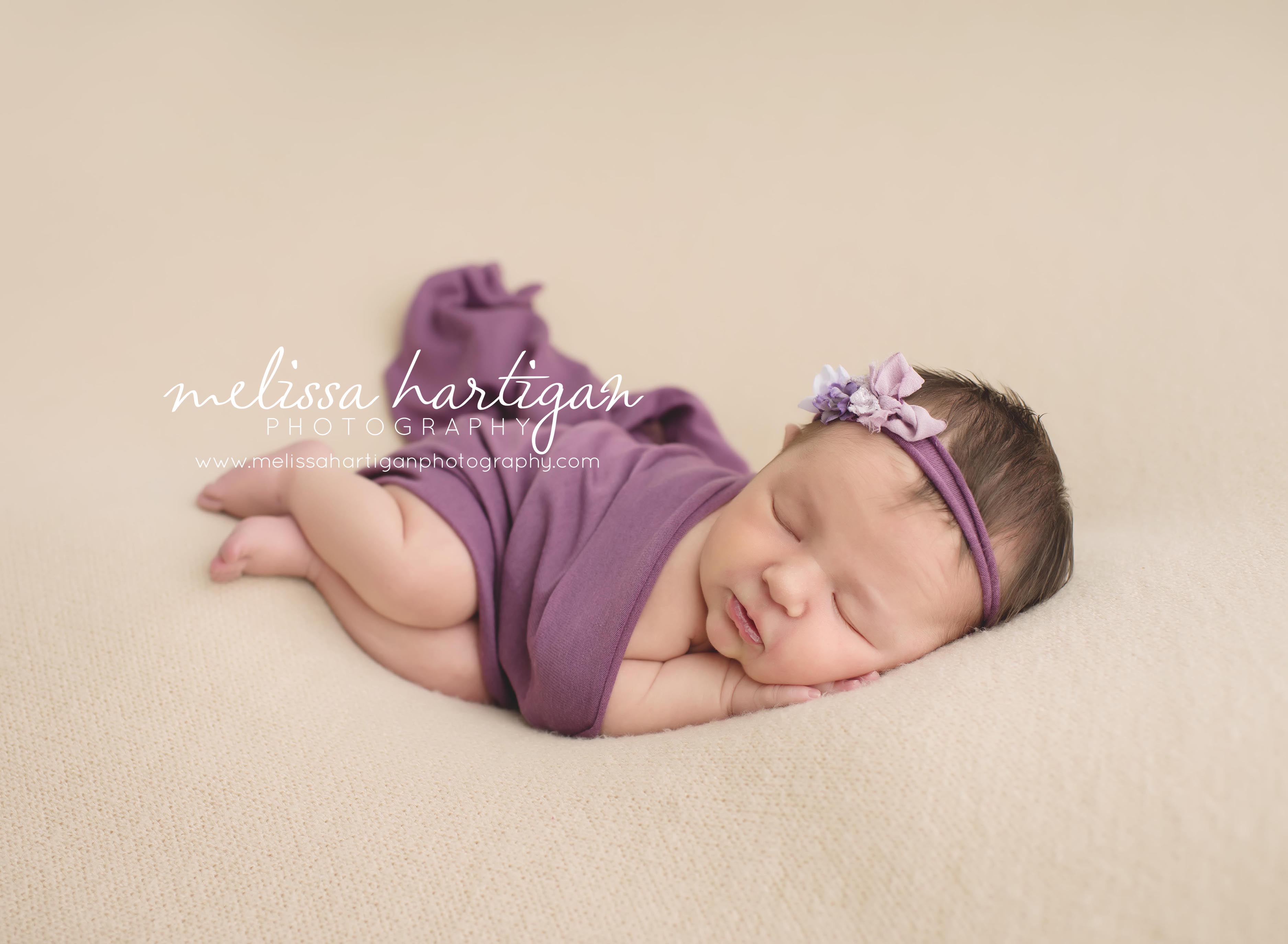DSC_newborn_connecticut_CT_babygirl_purple_posed_blanket_melissa hartigan photography