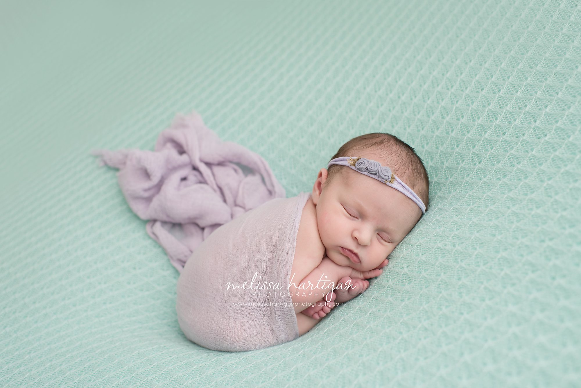 Baby girl posed taco pose newborn photography Best CT newborn photographer
