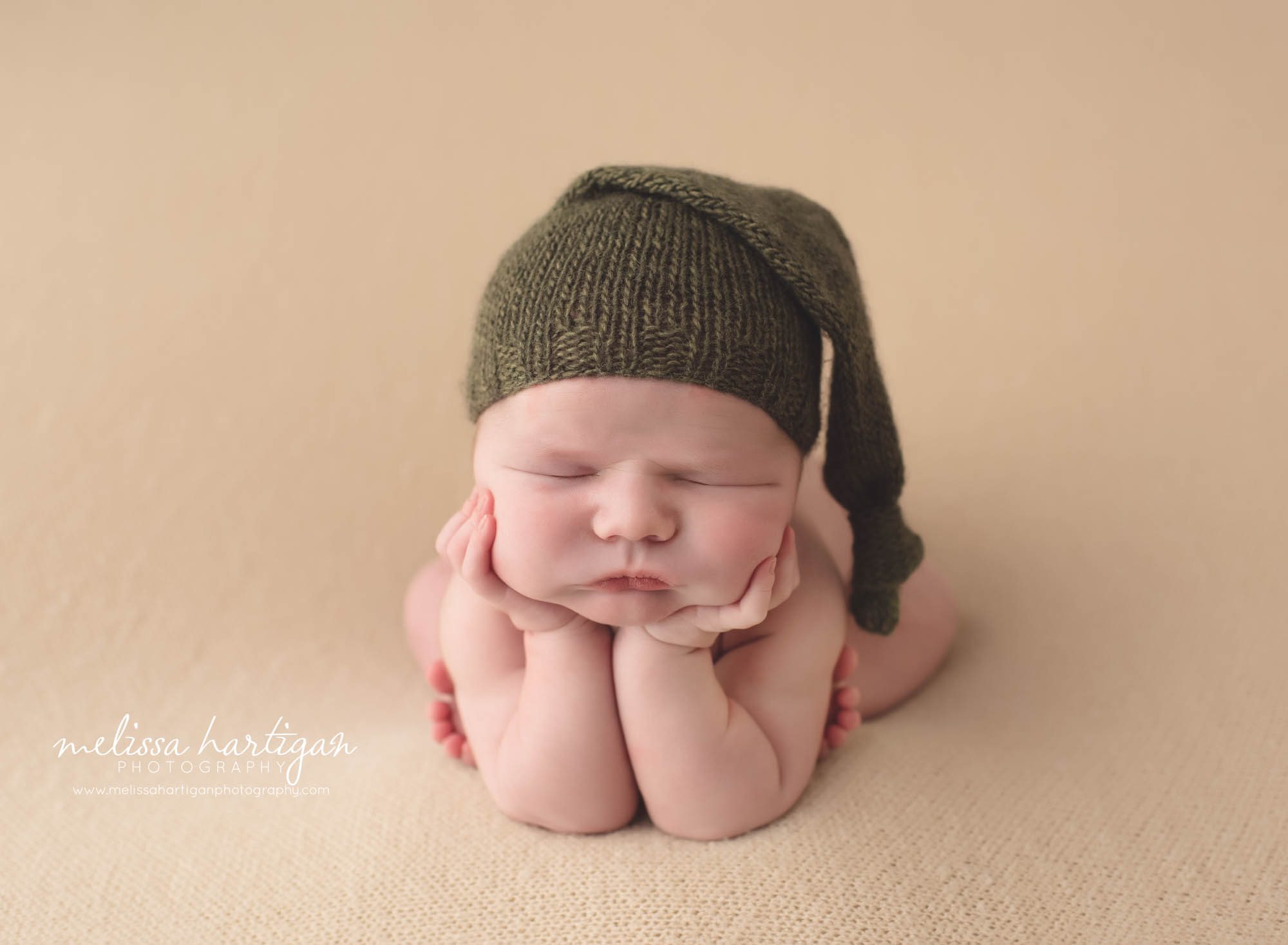 baby boy posed in froggy pose newborn photographer CT
