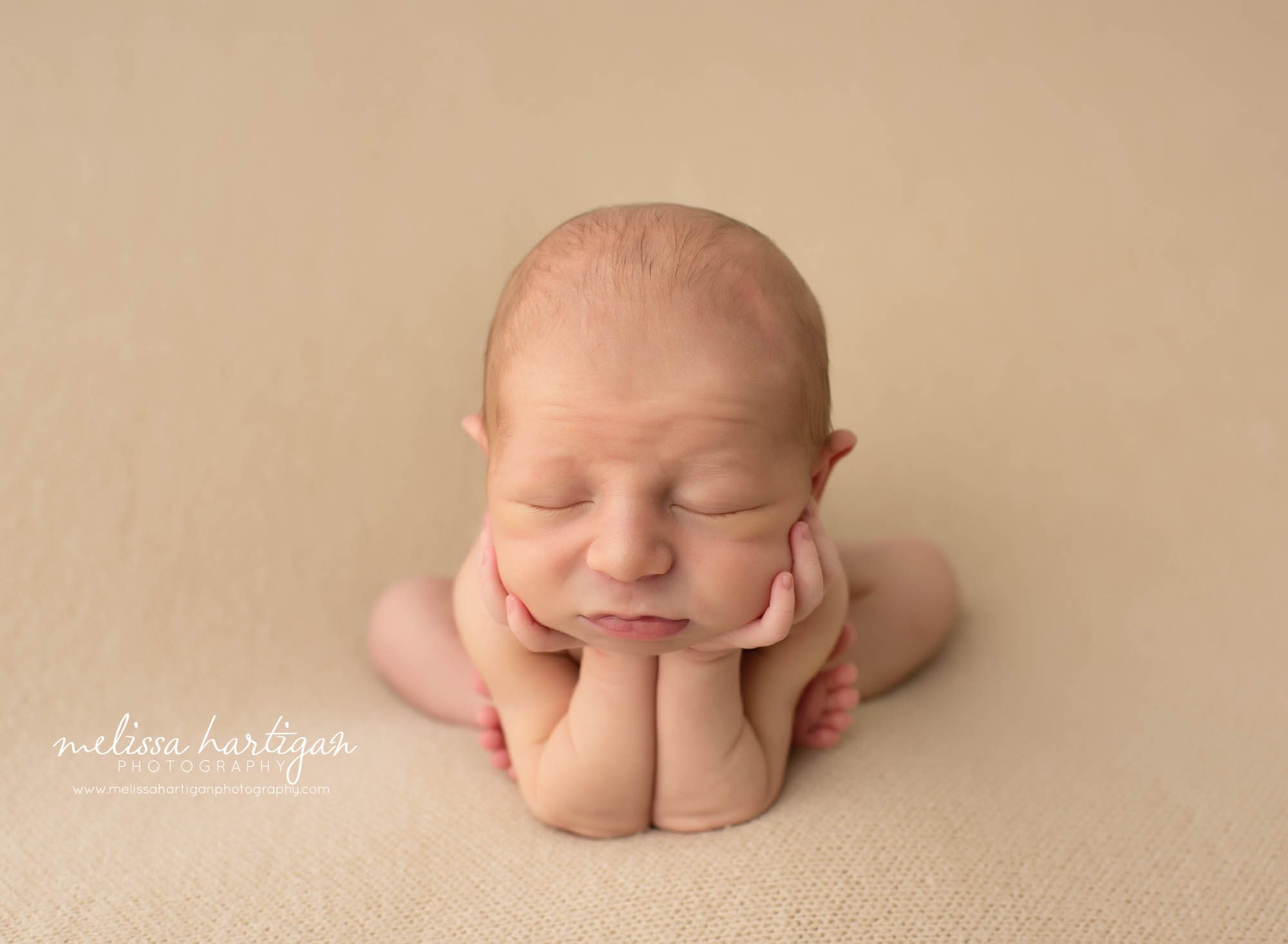 Newborn baby boy posed froggy pose CT newborn photography
