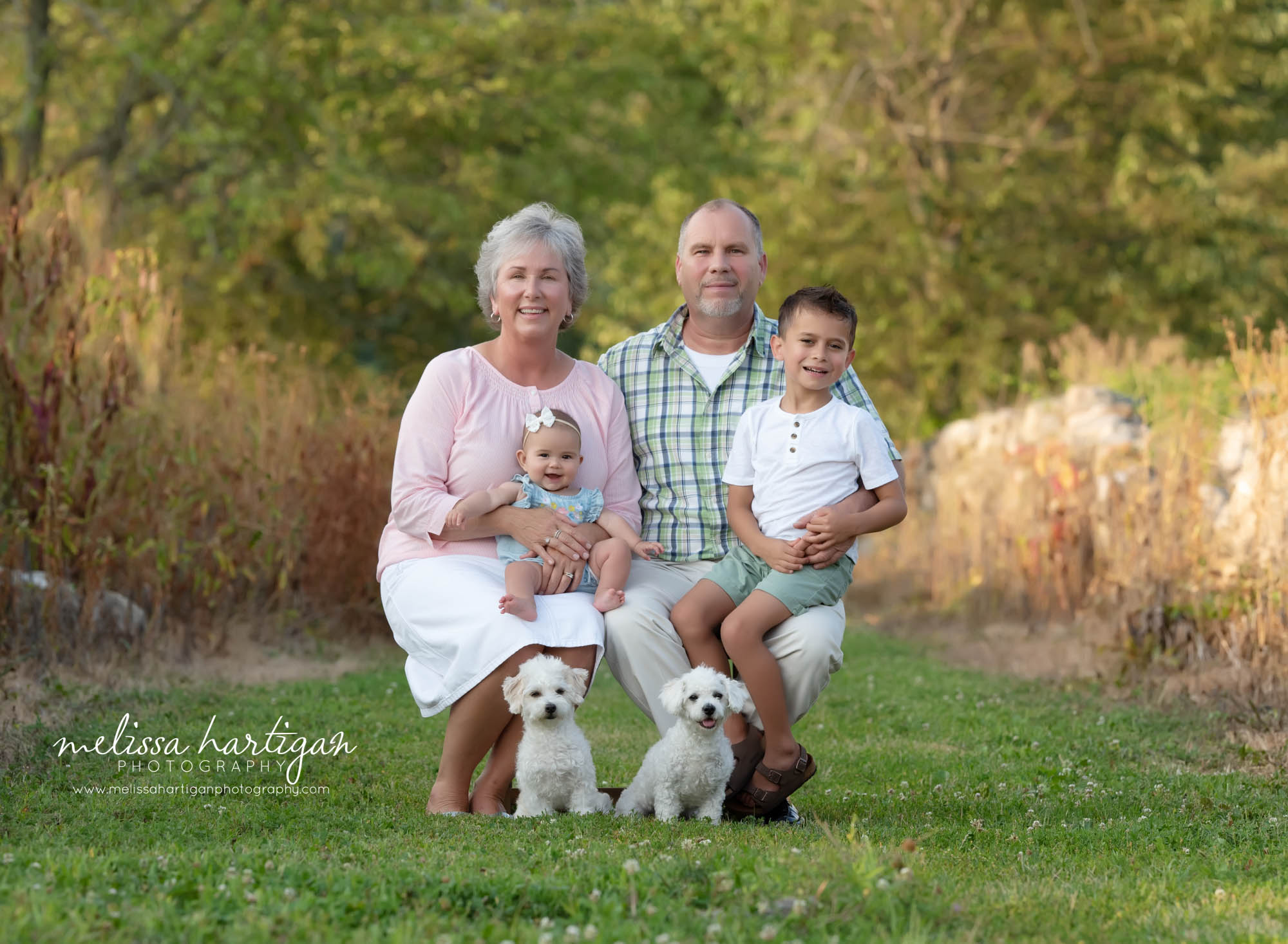 Extended family photography session CT Photographer grand children and grand fur dogs with grandparents