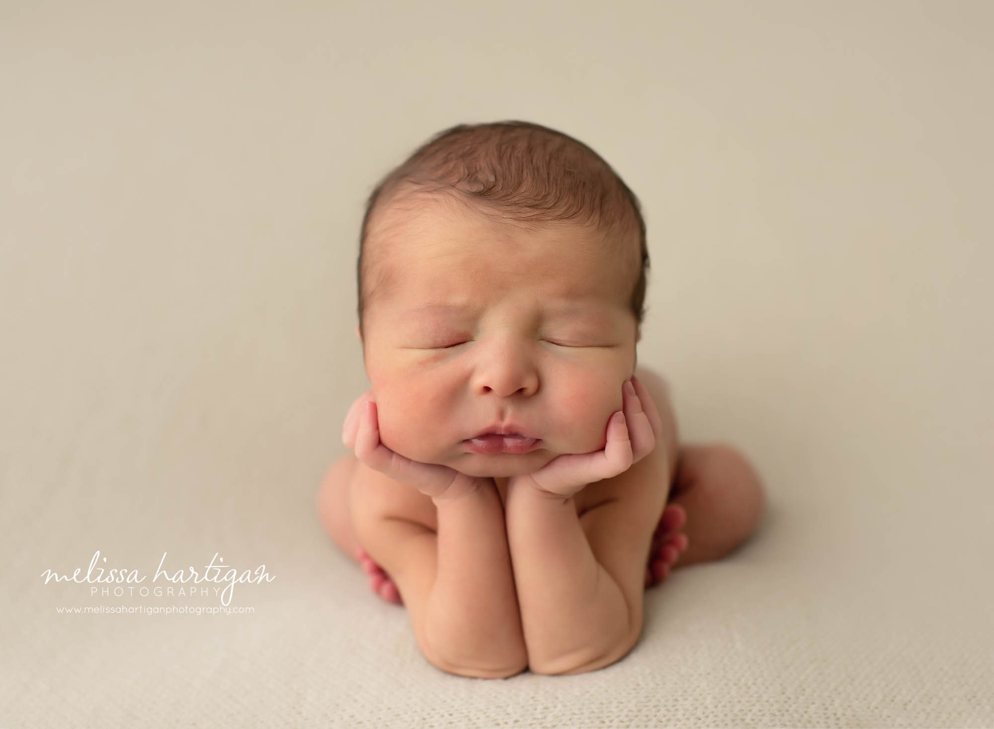 Newborn Baby boy posed froggy pose Monroe CT Newborn Photography
