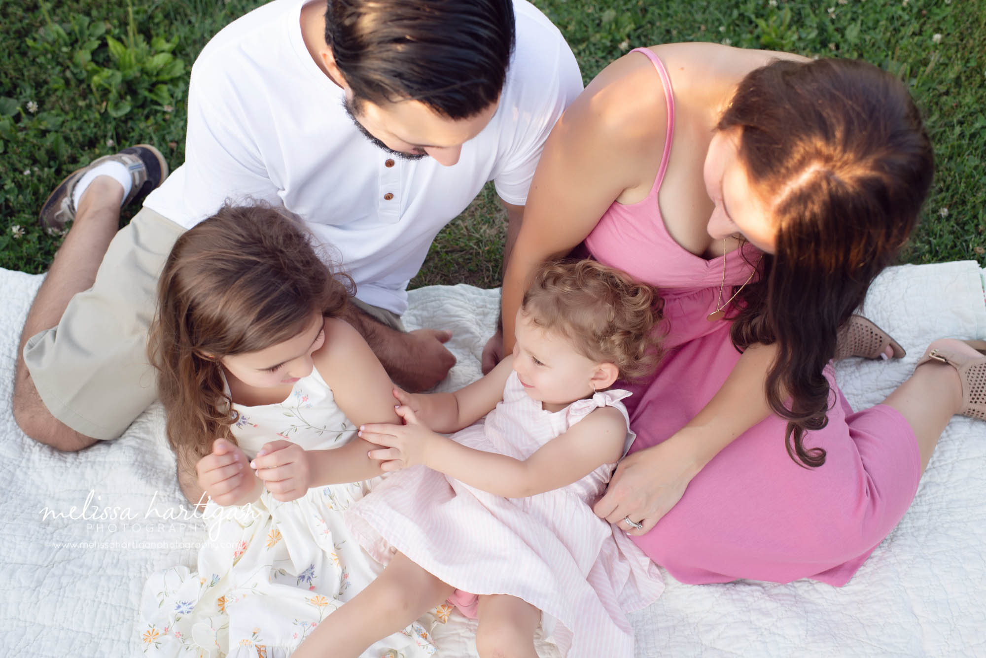 mom dad and daughters family silly fun love west hartford CT family photography