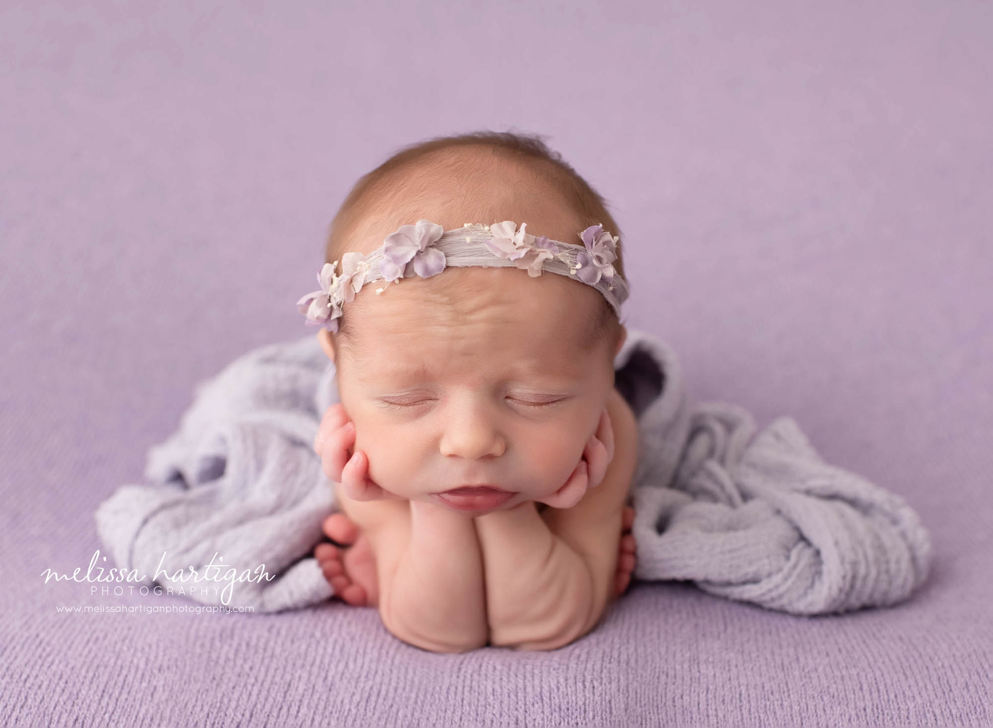 newborn baby girl posed froggy pose newborn photography CT