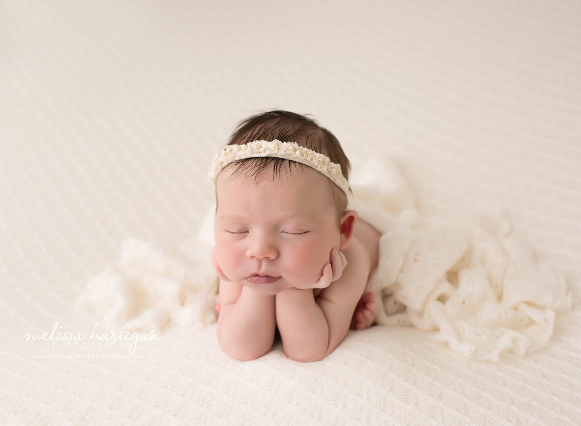newborn baby girl posed froggy pose newborn photography CT