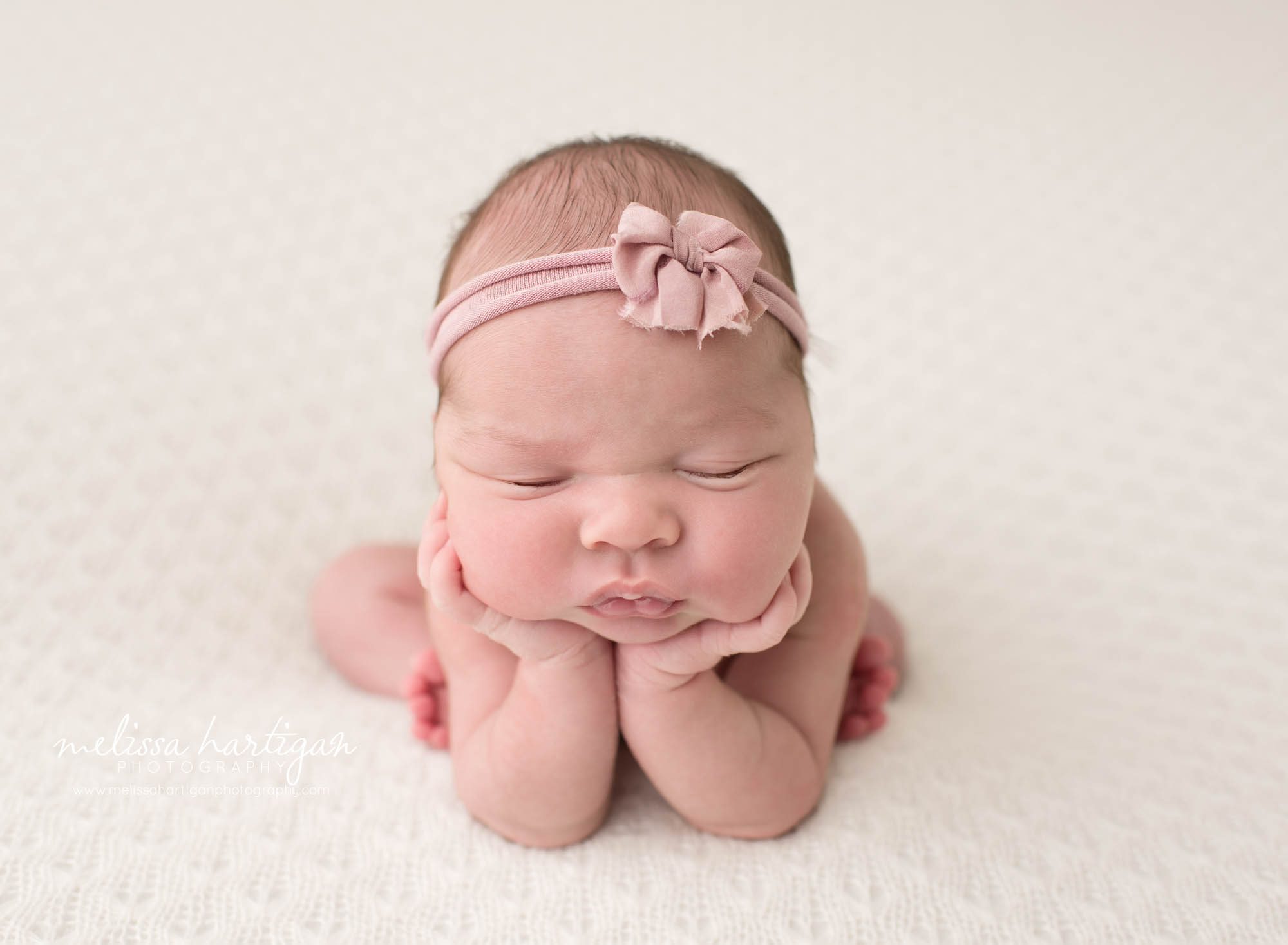 newborn baby girl posed froggy pose newborn baby photography CT