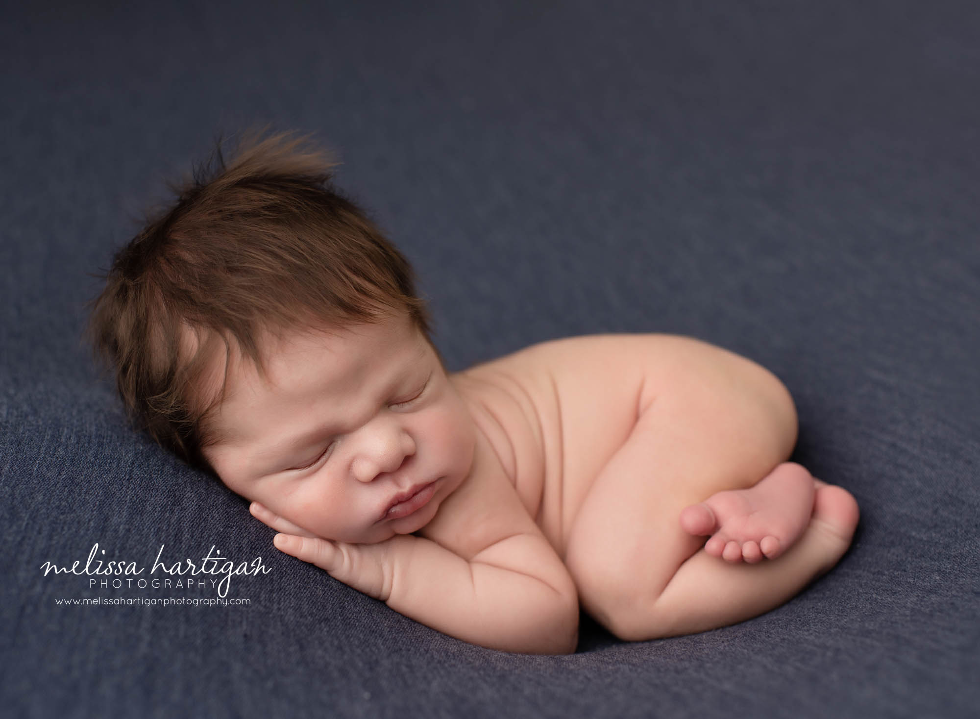 newborn baby boy posed on tummy sleeping sound vernon CT baby photography