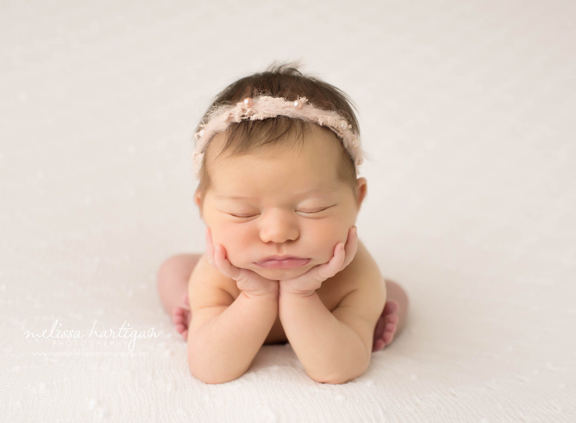 newborn baby girl posed froggy pose somers CT newborn photography