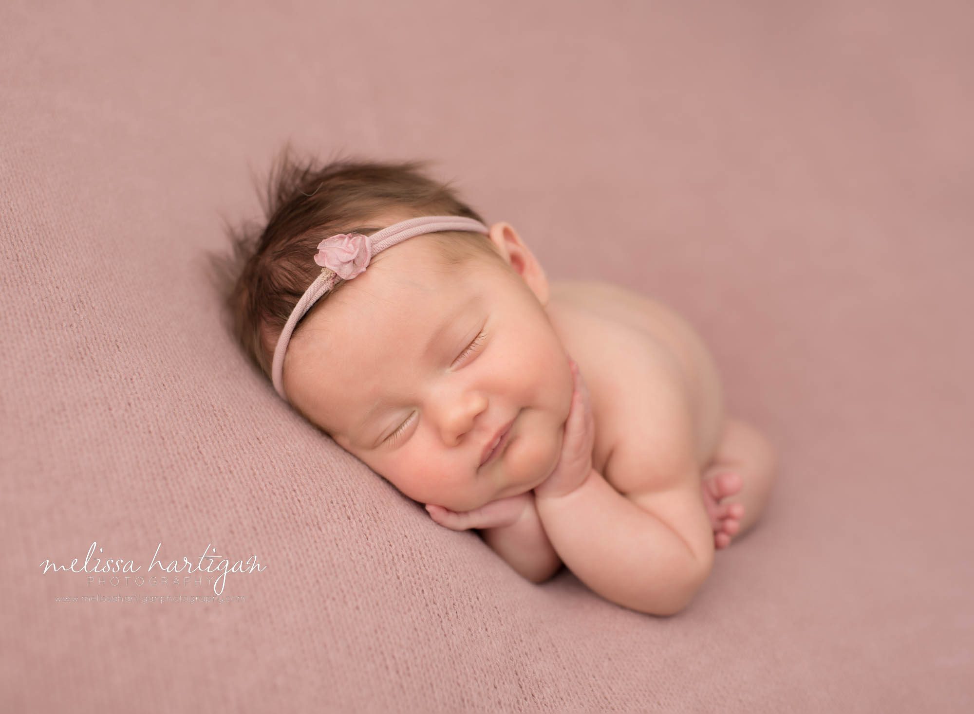 newborn baby girl posed timber pose newborn photography studio connecticut