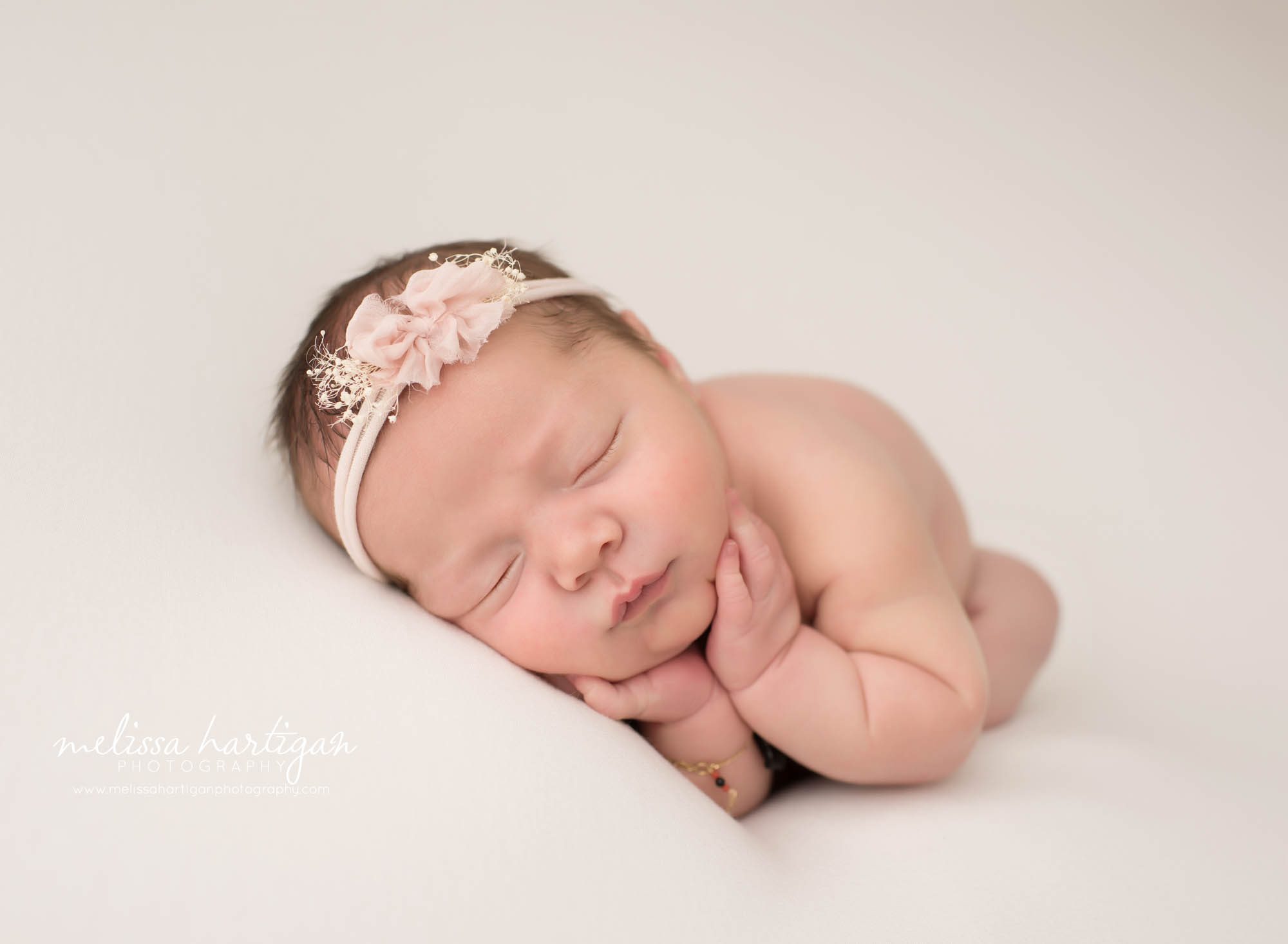newborn baby girl posed timber pose newborn photography CT