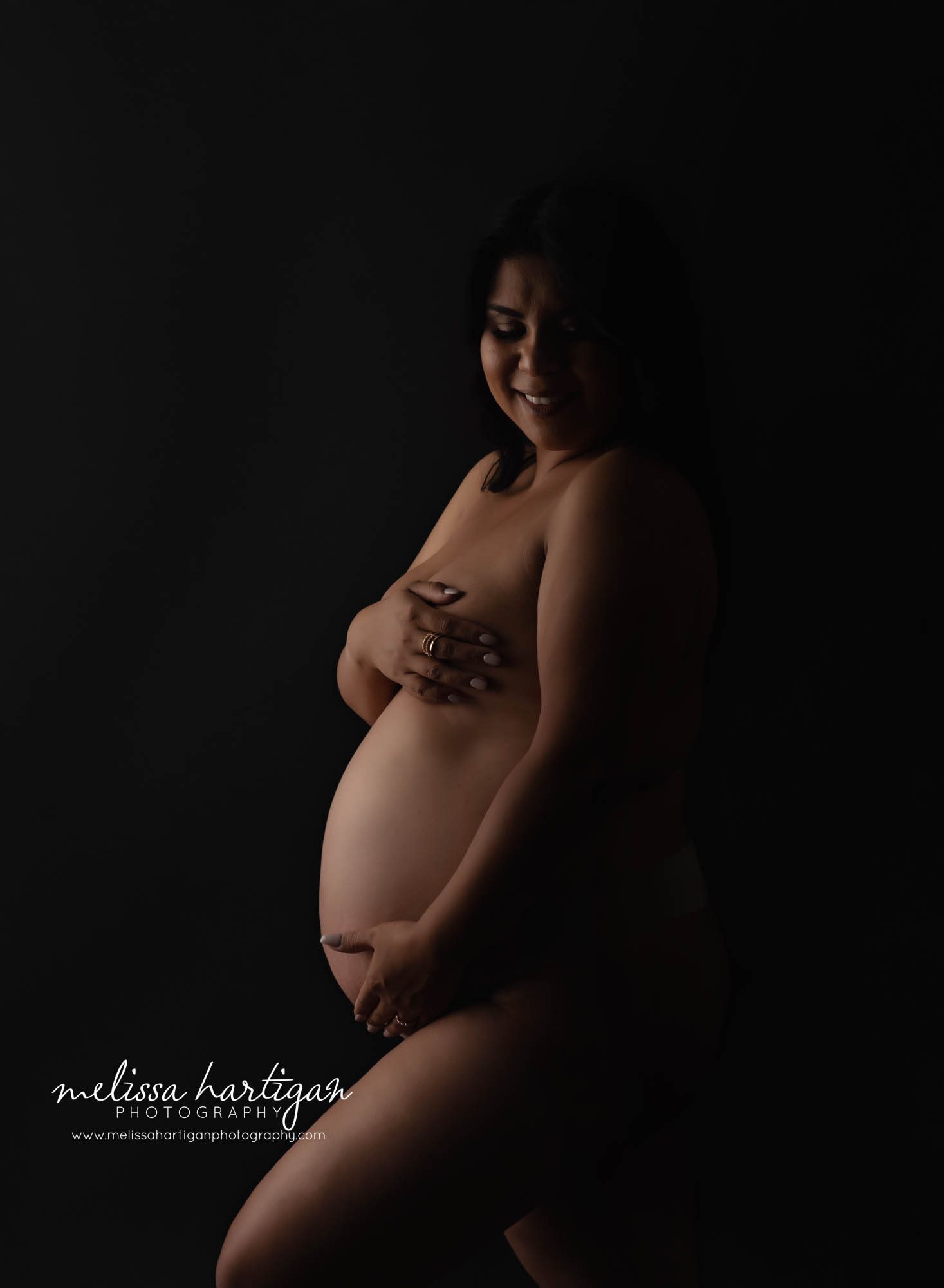 maternity rim lighting studio maternity photography