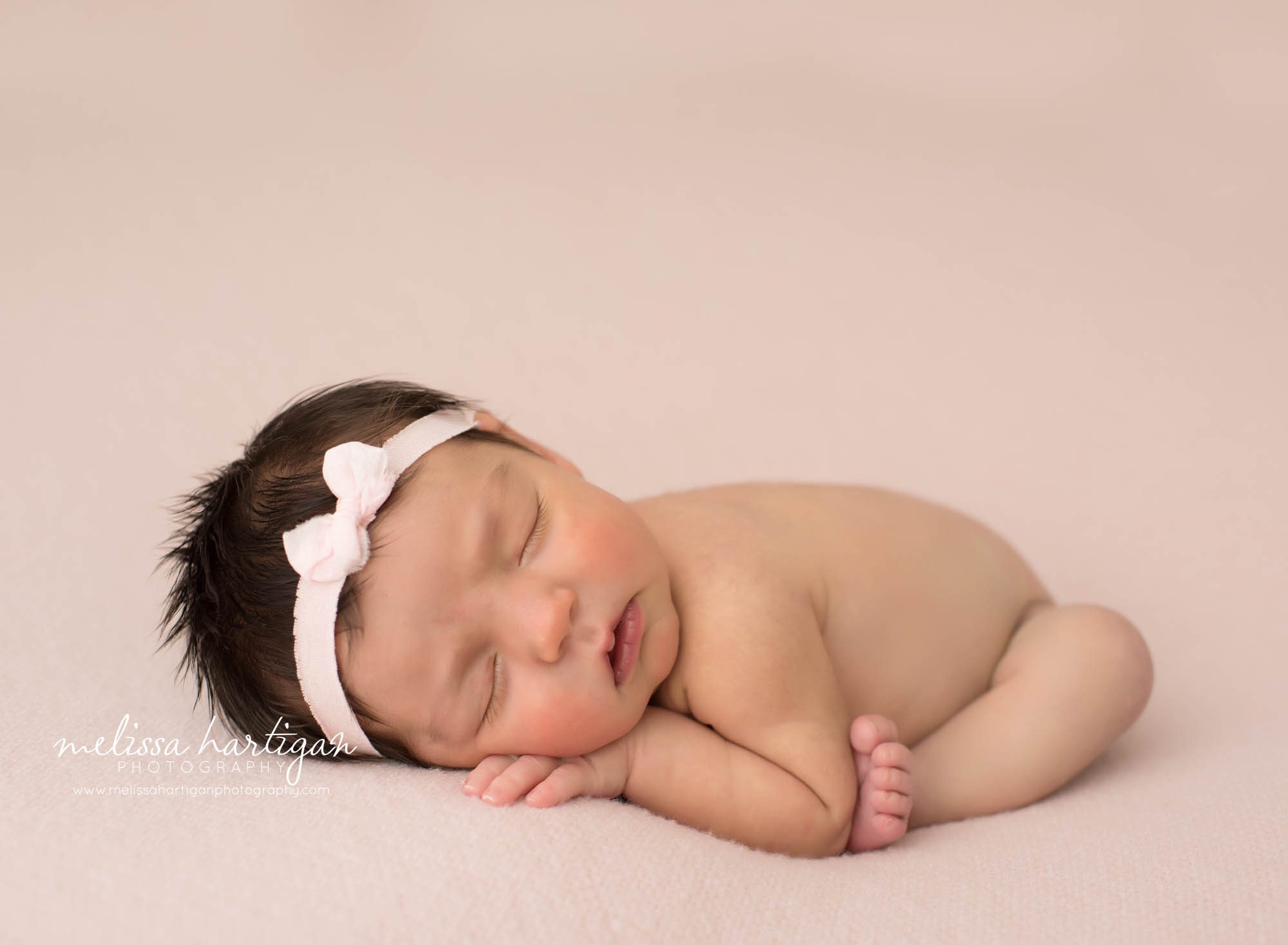 newborn baby girl posed modified taco pose newborn photography CT
