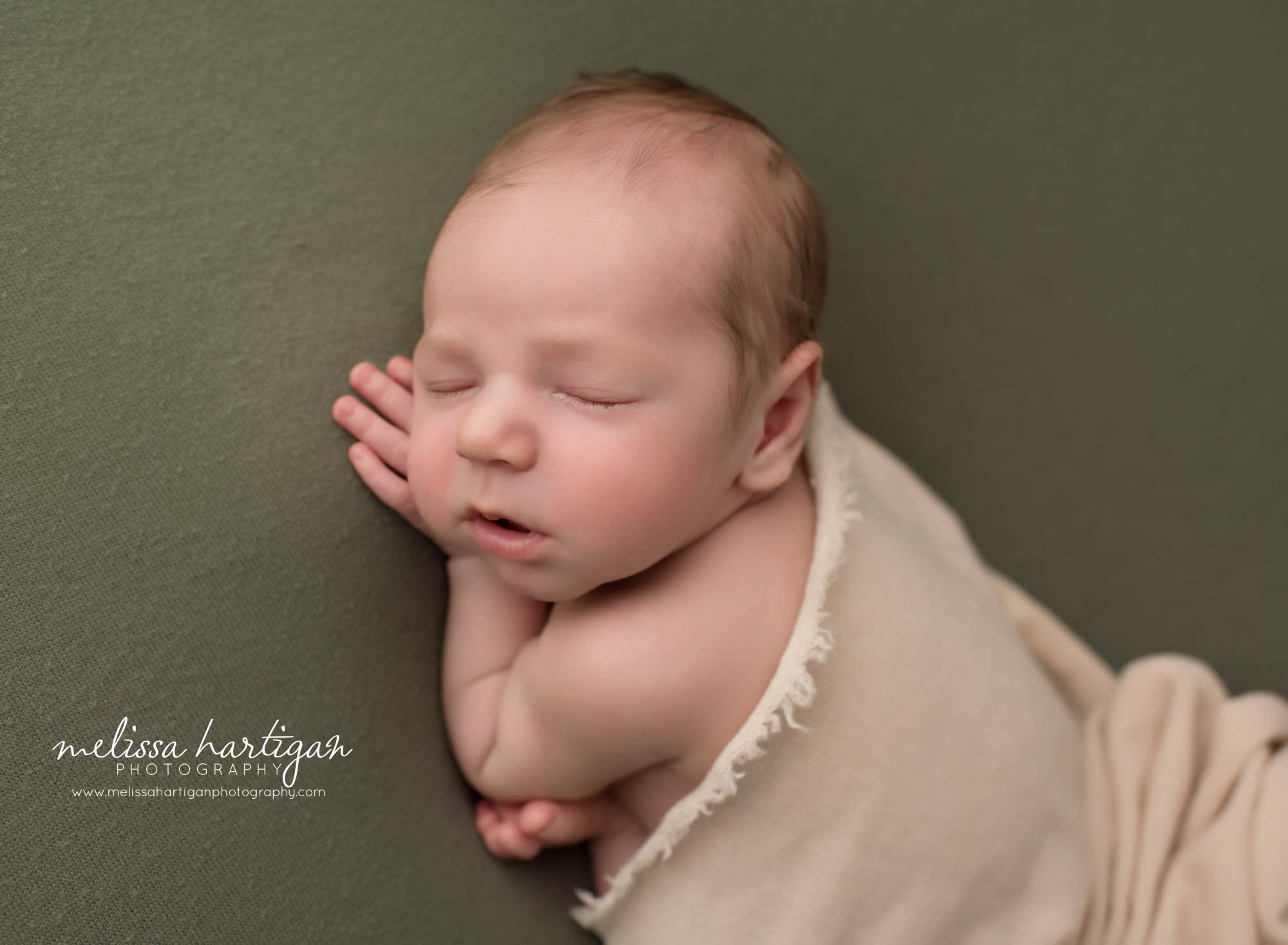 newborn baby boy posed on tummy modified taco pose Newborn Photography Portland CT
